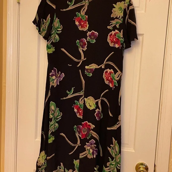 Anthropologie navy flower dress - Picture 5 of 6